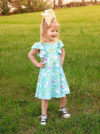 Spring Chicken Twirl Dress-Baby & Toddler Outfits-Rylee Faith Designs-Stella Violet Boutique in Arvada, Colorado