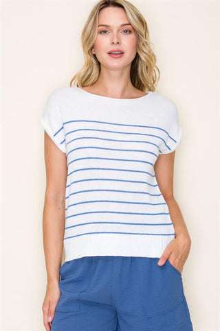 Boat Neck Striped Sweater