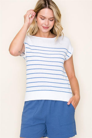 Boat Neck Striped Sweater