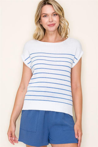 Boat Neck Striped Sweater