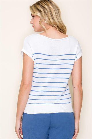 Boat Neck Striped Sweater