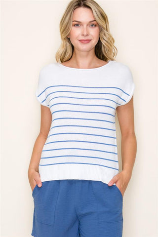 Boat Neck Striped Sweater