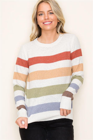 Bold Stripe Textured Sweater-Shirts & Tops-Staccato-Stella Violet Boutique in Arvada, Colorado