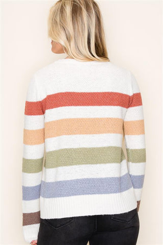 Bold Stripe Textured Sweater-Shirts & Tops-Staccato-Stella Violet Boutique in Arvada, Colorado