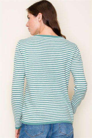 Striped Crewneck Sweater-Shirts & Tops-Staccato-Stella Violet Boutique in Arvada, Colorado