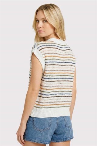 Sunset Stripe Sweater Knit Top-Top-Staccato-Stella Violet Boutique in Arvada, Colorado