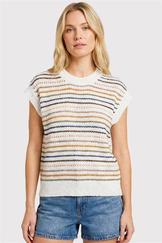 Sunset Stripe Sweater Knit Top-Top-Staccato-Stella Violet Boutique in Arvada, Colorado