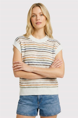Sunset Stripe Sweater Knit Top-Top-Staccato-Stella Violet Boutique in Arvada, Colorado