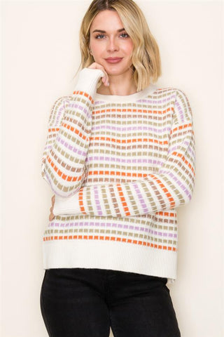 Confetti Grid Sweater-Shirts & Tops-Staccato-Stella Violet Boutique in Arvada, Colorado