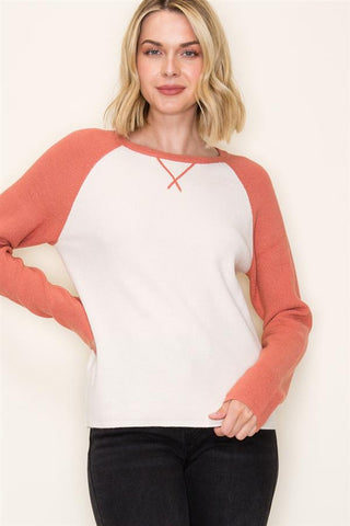 Waffle & Whimsy Contrast Top-Shirts & Tops-Staccato-Stella Violet Boutique in Arvada, Colorado