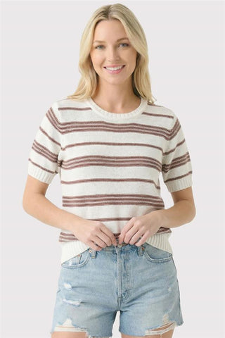 Rust Stripe Sweater Knit Top-Top-Staccato-Stella Violet Boutique in Arvada, Colorado
