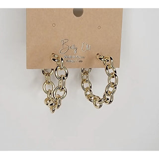 Gold Link Chain Hoop Earrings-Earrings-Betty Oh-Stella Violet Boutique in Arvada, Colorado