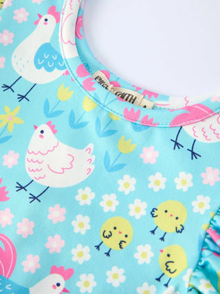 Spring Chicken Twirl Dress-Baby & Toddler Outfits-Rylee Faith Designs-Stella Violet Boutique in Arvada, Colorado