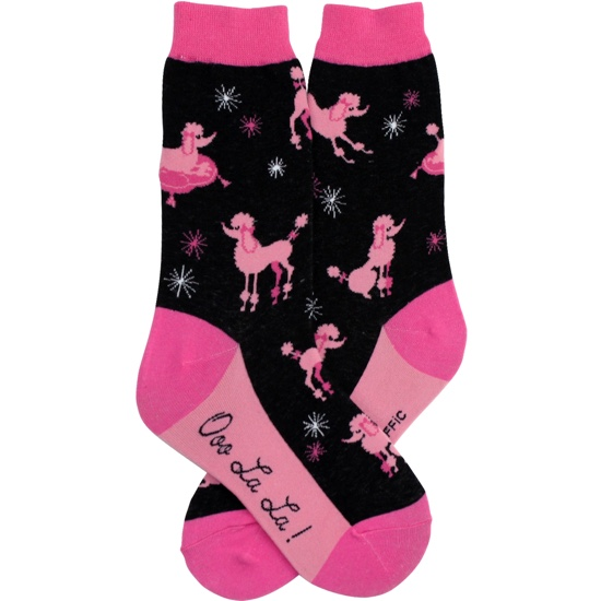 Women's Pink Poodle Socks-Socks-Foot Traffic-Stella Violet Boutique in Arvada, Colorado