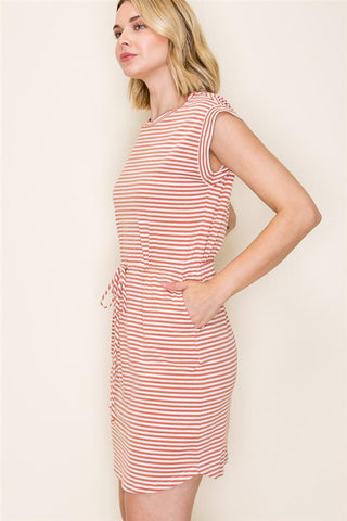 Copper Stripe Jersey Dress-Dresses-Staccato-Stella Violet Boutique in Arvada, Colorado