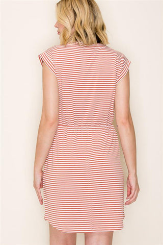 Copper Stripe Jersey Dress-Dresses-Staccato-Stella Violet Boutique in Arvada, Colorado