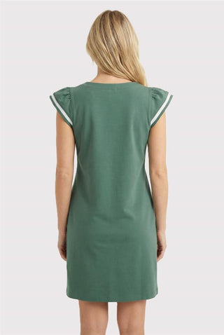 Olive Ruffle Sleeve Knit Dress-Dress-Staccato-Stella Violet Boutique in Arvada, Colorado