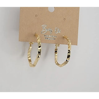 Textured Gold Hoop Earrings-Earrings-Betty Oh-Stella Violet Boutique in Arvada, Colorado
