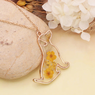 Floral Friend Gold Dog Dried Flower Necklace-Earrings-Zad-Stella Violet Boutique in Arvada, Colorado