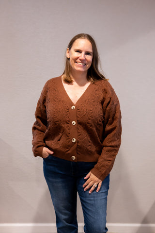 Classic Cable Knit Button Cardigan