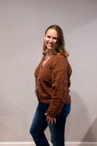 Classic Cable Knit Button Cardigan