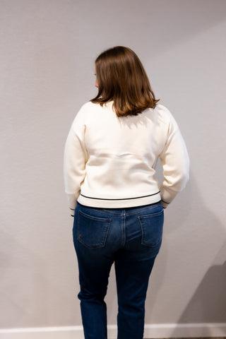 Contrast Trim Button Front Cardigan