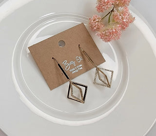 CZ Cube Drop Statement Earrings-Earrings-Betty Oh-Stella Violet Boutique in Arvada, Colorado