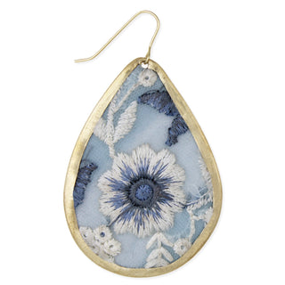 Light Blue Floral Embroidered Earrings-Earrings-Zad-Stella Violet Boutique in Arvada, Colorado