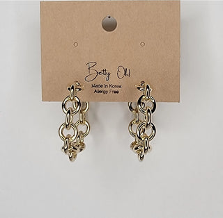 Gold Link Chain Hoop Earrings-Earrings-Betty Oh-Stella Violet Boutique in Arvada, Colorado