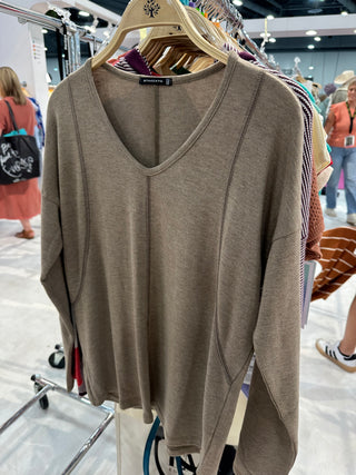 Exposed Stitch Dolman Tee-Shirts & Tops-Staccato-Stella Violet Boutique in Arvada, Colorado