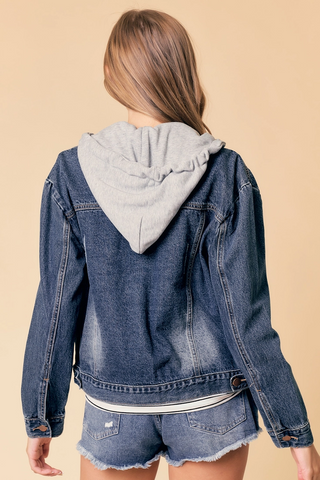 Washed Denim Jacket with Hood-Top-Doe & Rae-Stella Violet Boutique in Arvada, Colorado