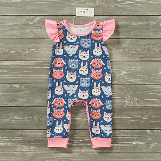 Animal Floral Romper-Baby & Toddler Outfits-Pete & Lucy-Stella Violet Boutique in Arvada, Colorado