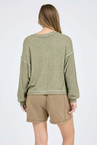 The Sunday Stripe V-Neck Sweater-Shirts & Tops-Blu Pepper-Stella Violet Boutique in Arvada, Colorado