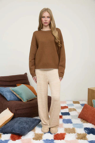 The Cozy Contrast Sweater-Shirts & Tops-Blu Pepper-Stella Violet Boutique in Arvada, Colorado