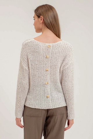 Back Buttoned Knit Pullover-Shirts & Tops-Blu Pepper-Stella Violet Boutique in Arvada, Colorado