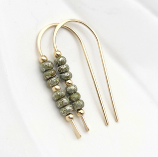 Beaded Threader Earrings-Earrings-Bijou by Sam-Stella Violet Boutique in Arvada, Colorado