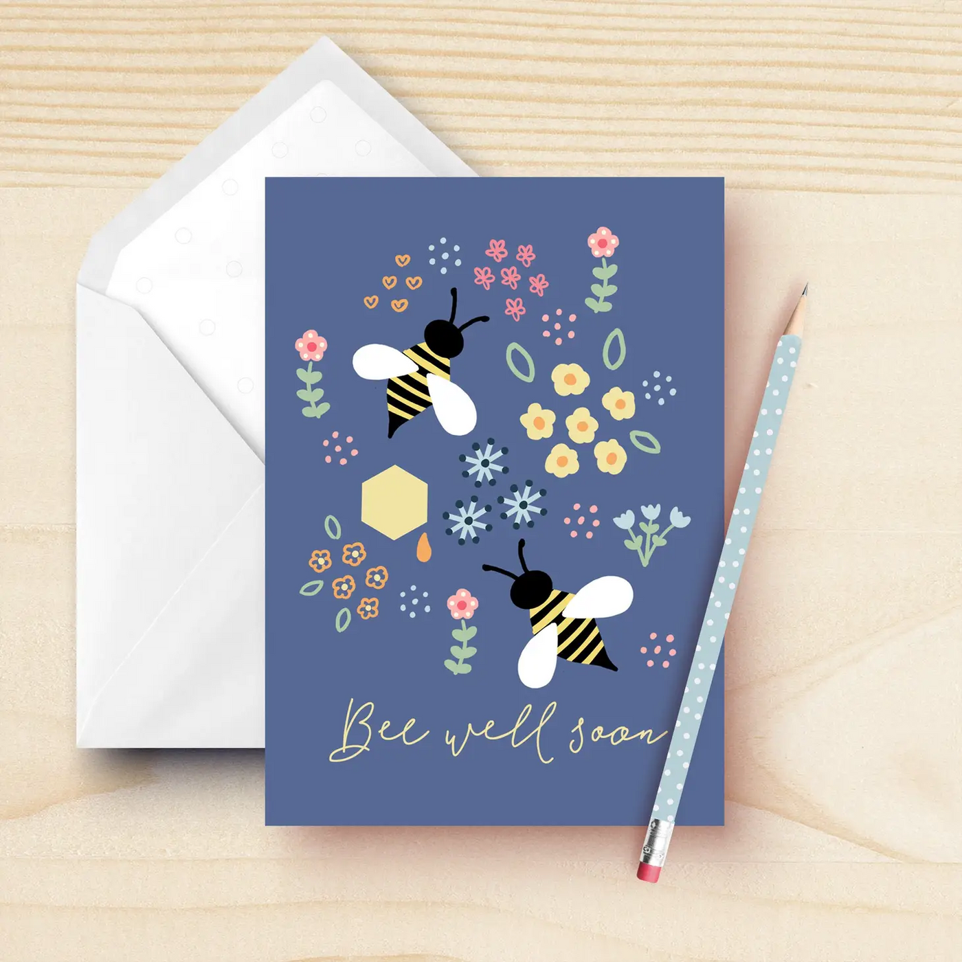 Bee Well Soon Card-Greeting Card-Kathrin Legg-Stella Violet Boutique in Arvada, Colorado