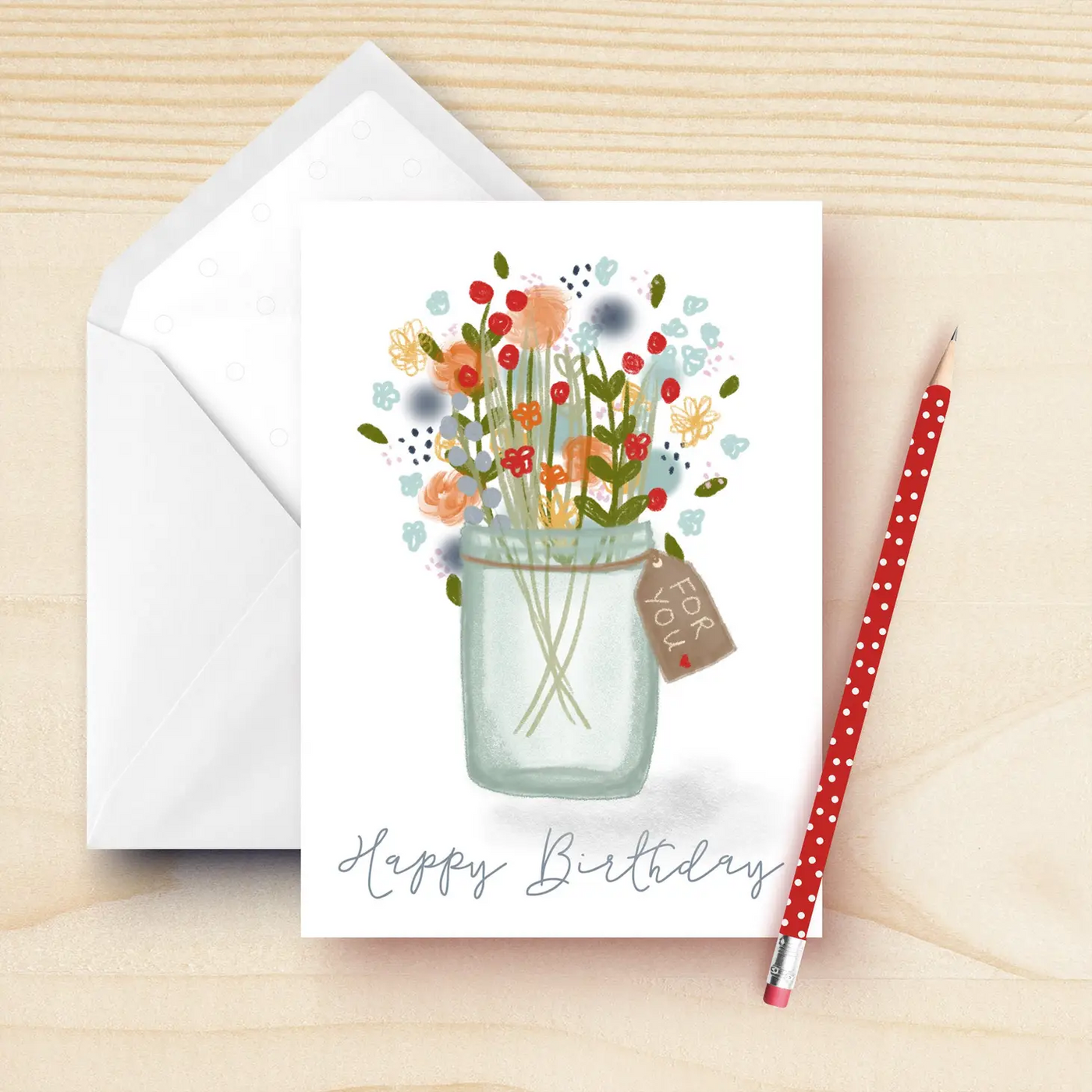 Floral Vase Birthday Card-Greeting Card-Kathrin Legg-Stella Violet Boutique in Arvada, Colorado