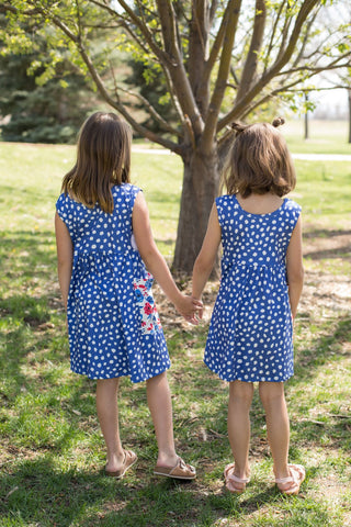 Blue Dot Pocket Dress-Dresses-Wellington Design Co - Wellie Kate-Stella Violet Boutique in Arvada, Colorado