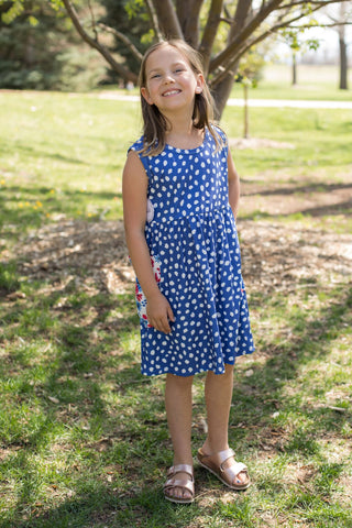 Blue Dot Pocket Dress-Dresses-Wellington Design Co - Wellie Kate-Stella Violet Boutique in Arvada, Colorado