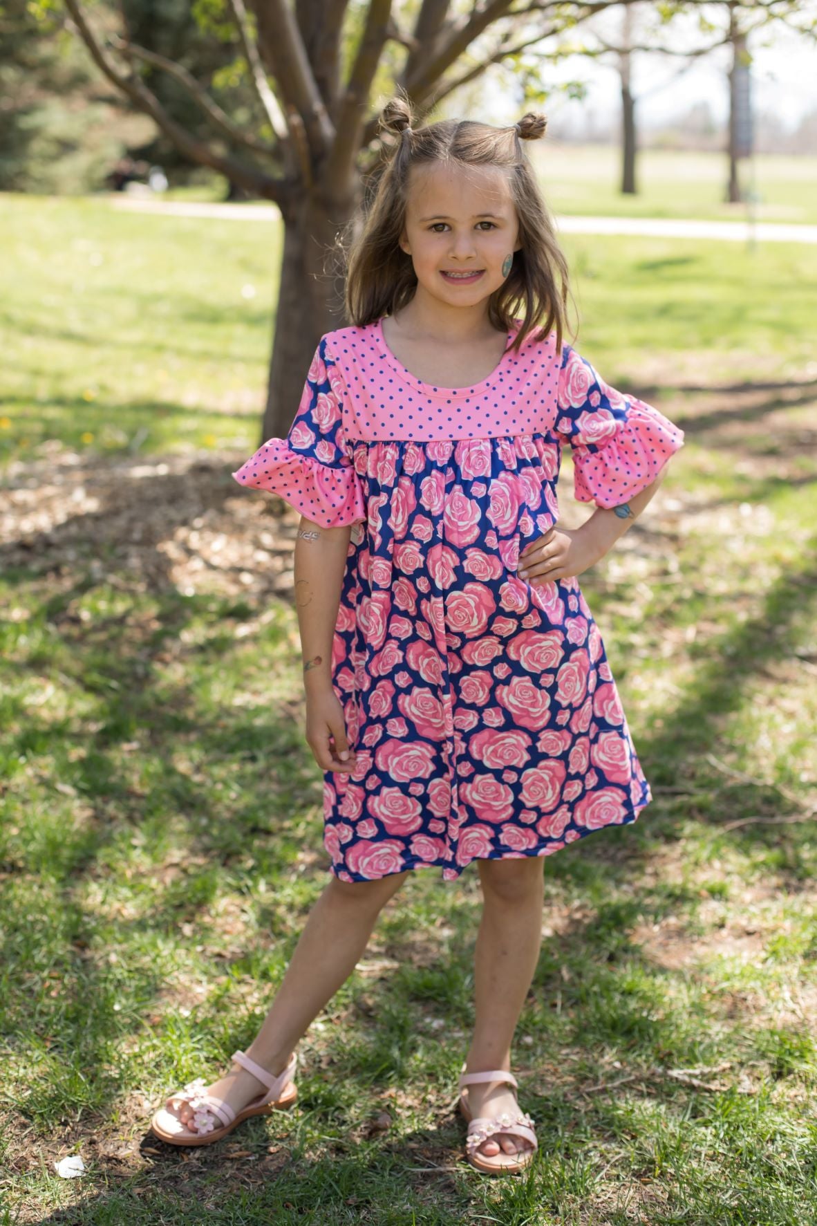 Pop of Roses Dress-Dresses-Pete & Lucy-Stella Violet Boutique in Arvada, Colorado