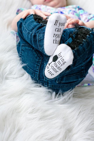 Bring My Mom Some Wine Infant Socks-Socks-Dorothy's Reason-Stella Violet Boutique in Arvada, Colorado