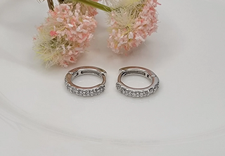 Mini Cubic Zirconia Hoop Earrings-Earrings-Betty Oh-Stella Violet Boutique in Arvada, Colorado