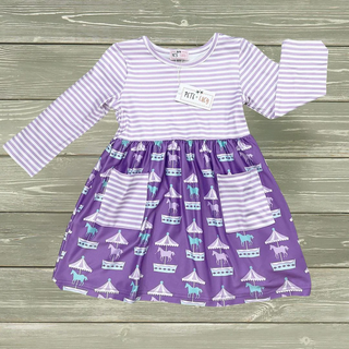 Carousel Cutie Twirl Dress-Dress-Pete & Lucy-Stella Violet Boutique in Arvada, Colorado