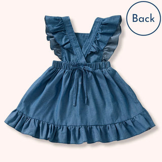 Denim Days Ruffle Pinafore-Dress-Pete & Lucy-Stella Violet Boutique in Arvada, Colorado