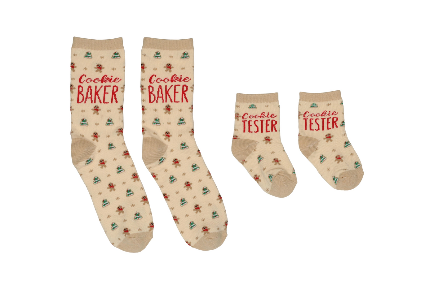 Cookie Baker & Tester Christmas Parent & Baby Sock Set-Swaddle-Pearhead-Stella Violet Boutique in Arvada, Colorado