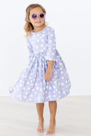 Dainty Daisies 3/4 Sleeve Pocket Twirl Dress-Dresses-Mila & Rose-Stella Violet Boutique in Arvada, Colorado