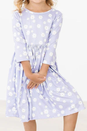 Dainty Daisies 3/4 Sleeve Pocket Twirl Dress-Dresses-Mila & Rose-Stella Violet Boutique in Arvada, Colorado