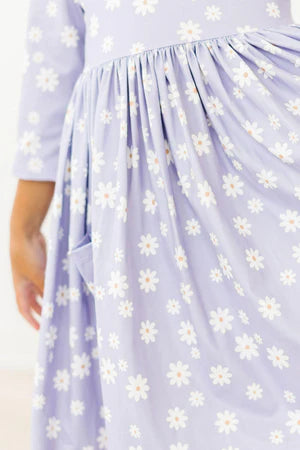 Dainty Daisies 3/4 Sleeve Pocket Twirl Dress-Dresses-Mila & Rose-Stella Violet Boutique in Arvada, Colorado
