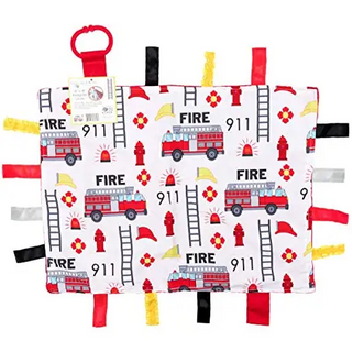 Firetrucks Taggy Learning Lovey 14 x 18-Toys-Baby Jack and Company-Stella Violet Boutique in Arvada, Colorado